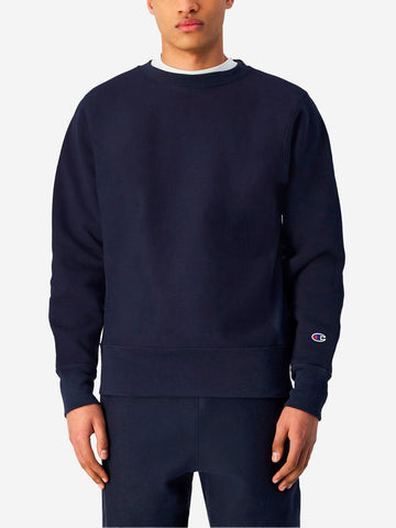 CHAMPION Felpa girocollo blu Reverse Weave Made in USA Navy