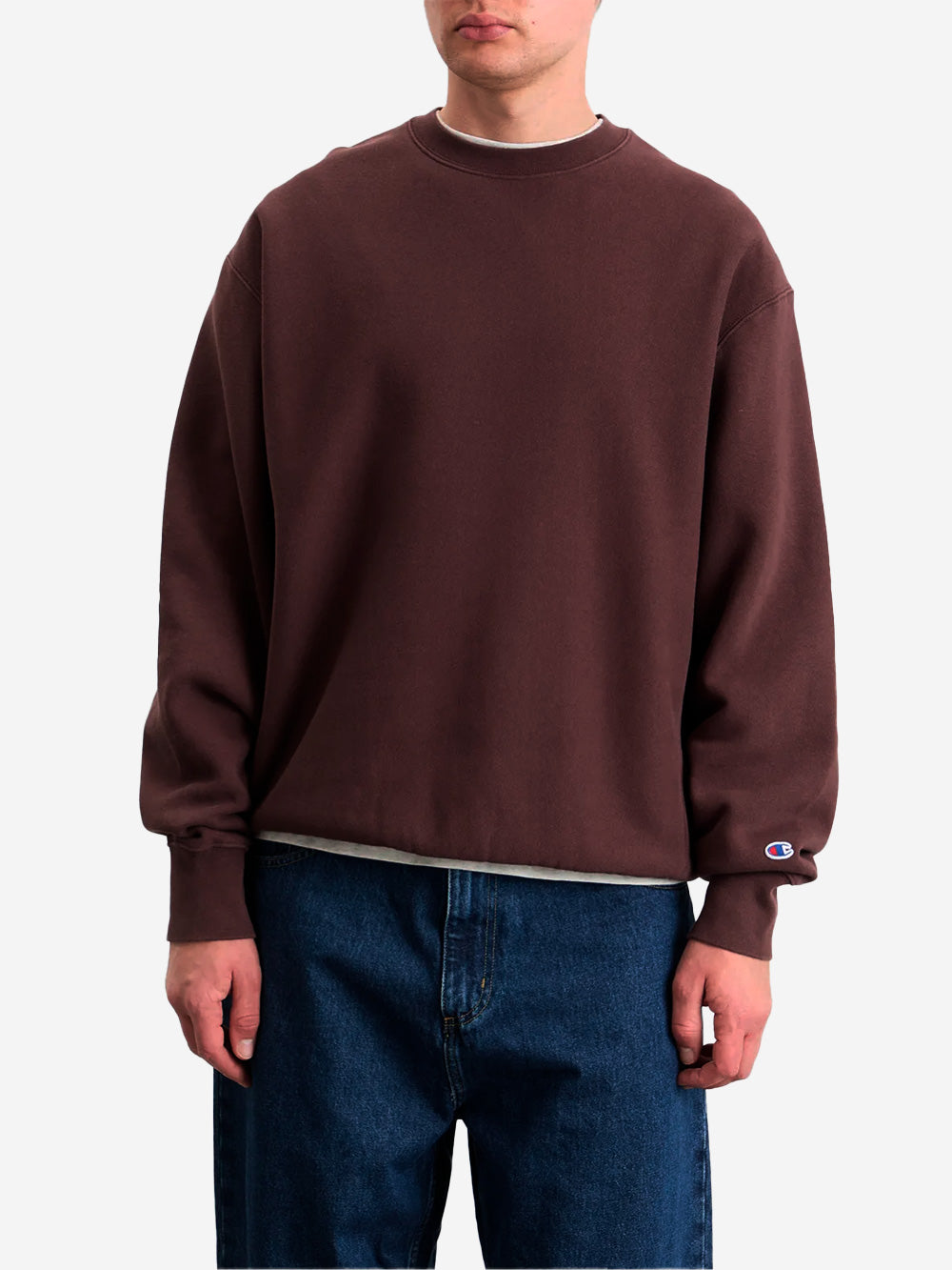 CHAMPION Felpa girocollo marrone Reverse Weave Made in USA Marrone Urbanstaroma