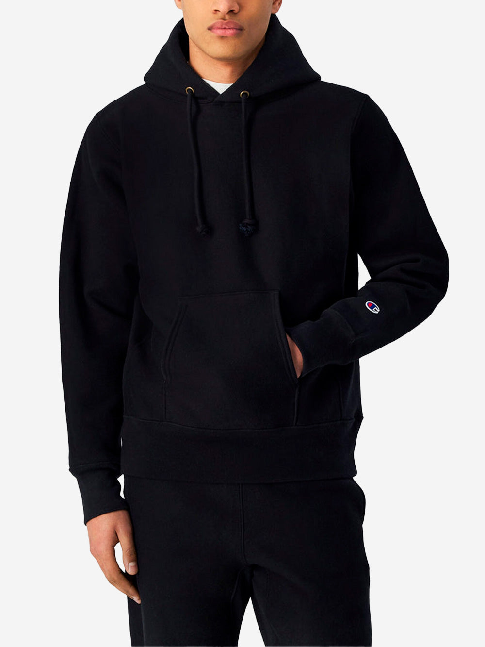 CHAMPION Hoodie nera Reverse Weave Made in USA Nero Urbanstaroma