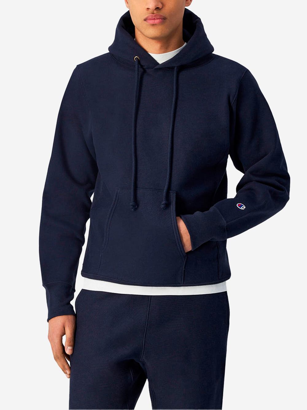 CHAMPION Hoodie blu Reverse Weave Made in USA Navy Urbanstaroma