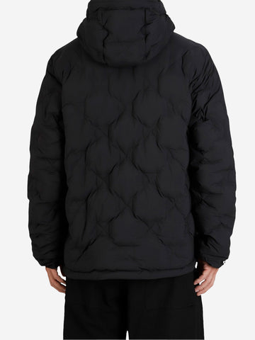 CMF OUTDOOR GARMENT Piumino con cappuccio imbottito in piuma d'oca senza cuciture Nero