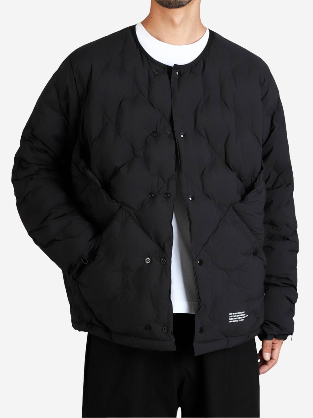 CMF OUTDOOR GARMENT Piumino imbottito crewneck woven nero Nero Urbanstaroma