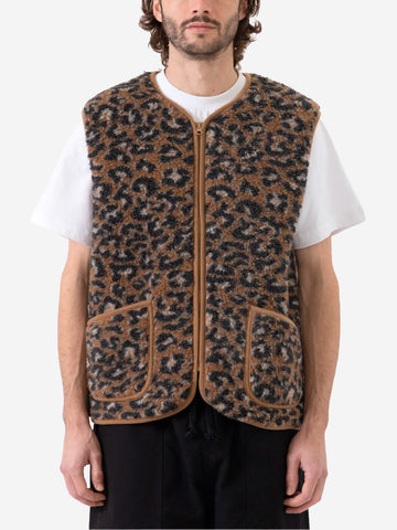 Gilet leopardato in pile di lana 'Pepitko'