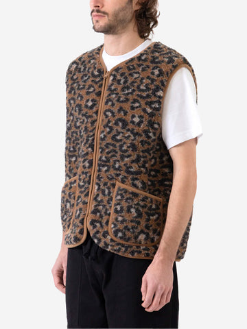 Gilet leopardato in pile di lana 'Pepitko'