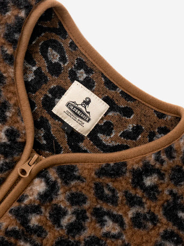Gilet leopardato in pile di lana 'Pepitko'