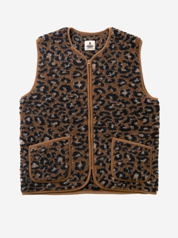 Gilet leopardato in pile di lana 'Pepitko'
