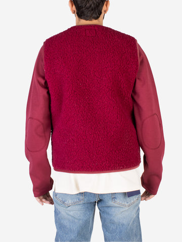 Gilet rosso in pile di lana 'Pepitko'