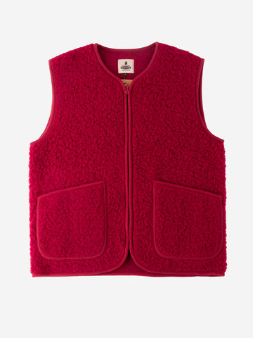 Gilet rosso in pile di lana 'Pepitko'