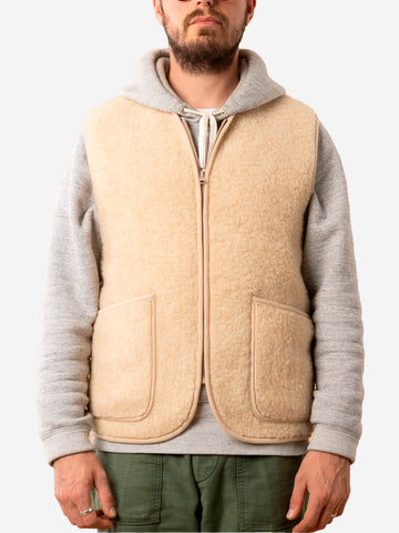 Beige wool fleece vest 'Pepitko'