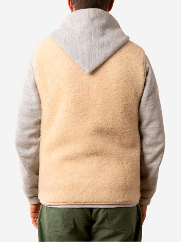 Beige wool fleece vest 'Pepitko'