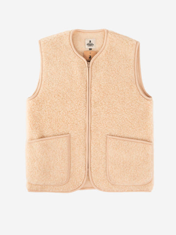 Beige wool fleece vest 'Pepitko'