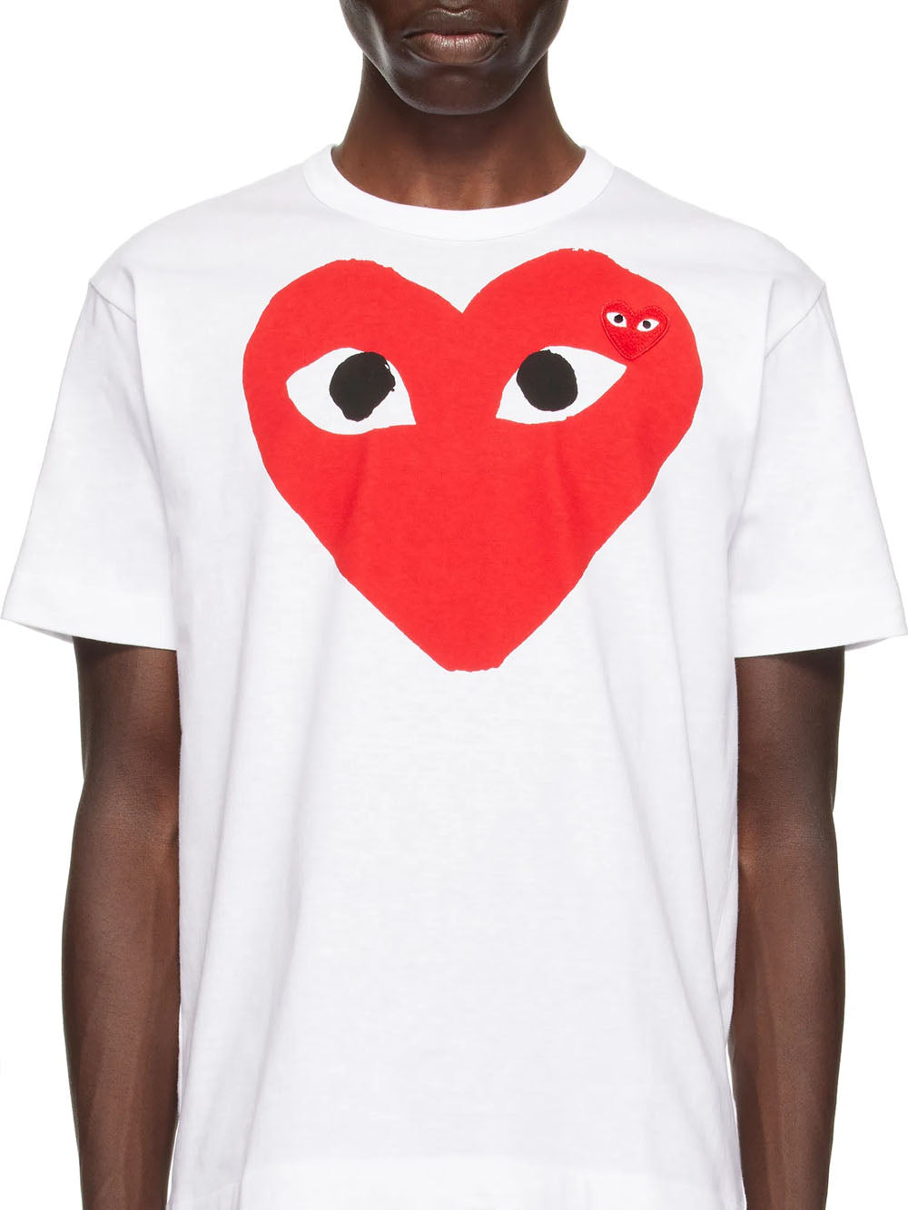 COMME DES GARCONS PLAY T-Shirt bianca con cuore grande rosso Bianco Urbanstaroma