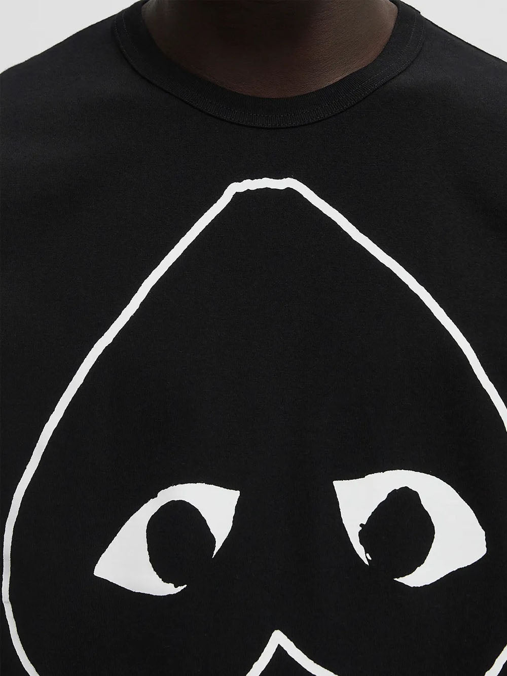 COMME DES GARCONS PLAY T-shirt nera con cuore capovolto e grafica Nero Urbanstaroma