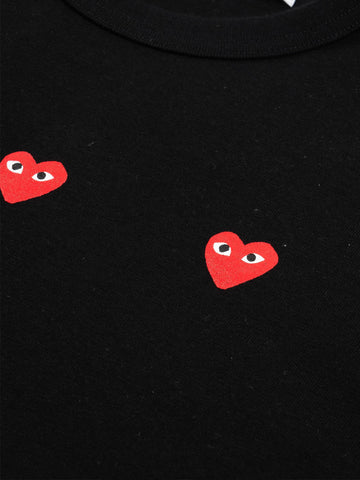 COMME DES GARCONS PLAY T-shirt nera multi heart Nero