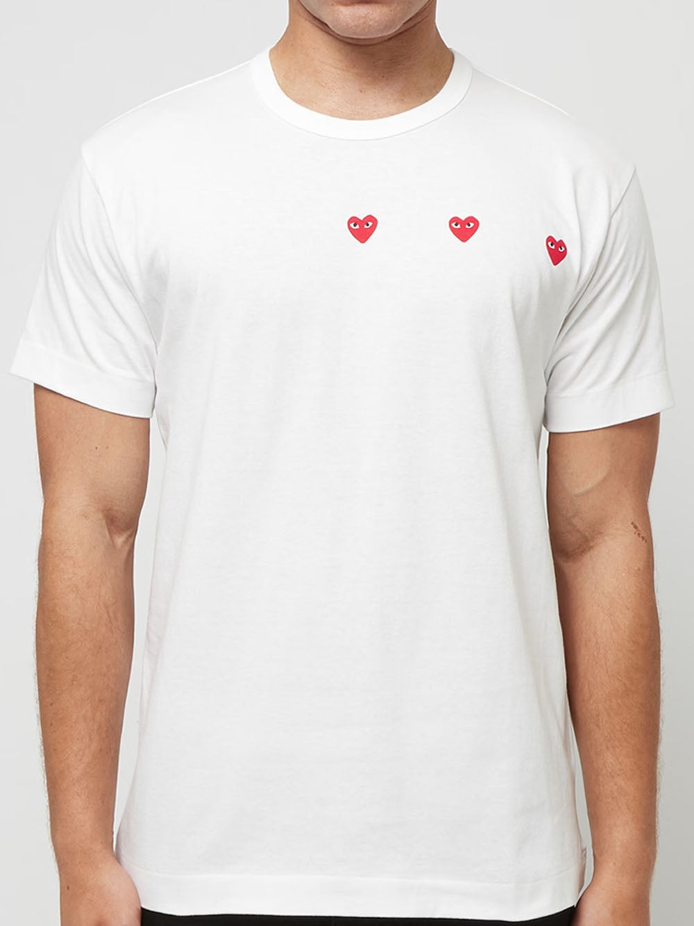 COMME DES GARCONS PLAY T-shirt bianca multi heart Bianco Urbanstaroma