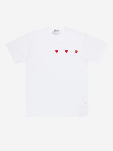 COMME DES GARCONS PLAY T-shirt bianca multi heart Bianco