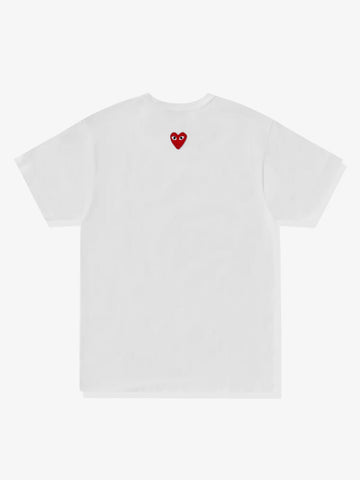COMME DES GARCONS PLAY T-shirt bianca con cuore reverse Bianco