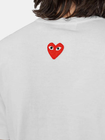 COMME DES GARCONS PLAY T-shirt bianca con cuore reverse Bianco