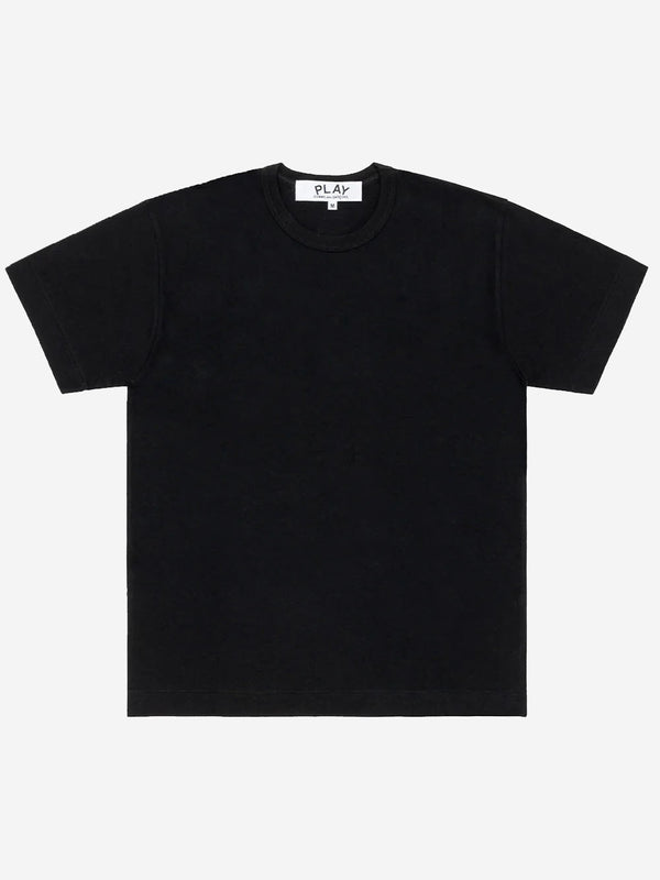 COMME DES GARCONS PLAY Black T-shirt with black reverse heart AX