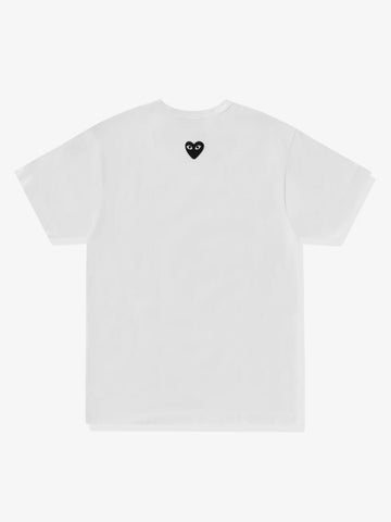 COMME DES GARCONS PLAY T-shirt bianca con cuore nero reverse Bianco