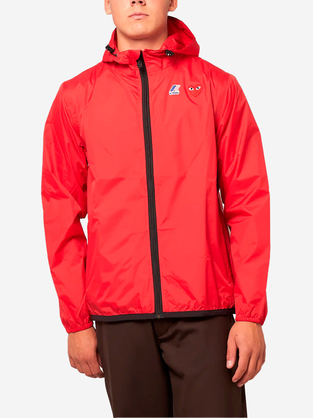 COMME DES GARCONS PLAY Giacca packable full zip rossa x K-Way Rosso Urbanstaroma