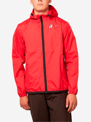 COMME DES GARCONS PLAY Giacca packable full zip rossa x K-Way Rosso