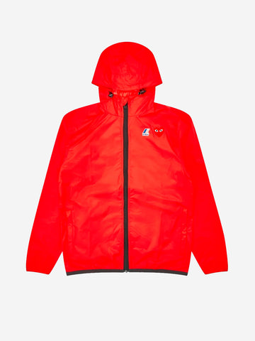 COMME DES GARCONS PLAY Giacca packable full zip rossa x K-Way Rosso