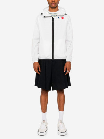 COMME DES GARCONS PLAY Packable full zipper jacket white x K