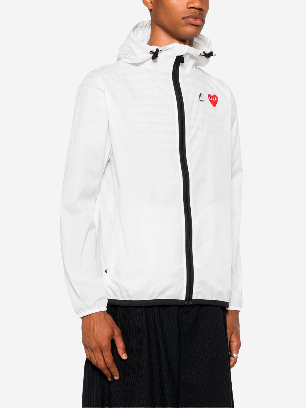 COMME DES GARCONS PLAY Giacca packable full zip bianca x K-Way Bianco Urbanstaroma
