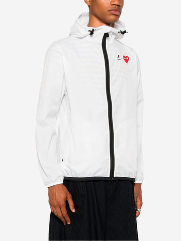 COMME DES GARCONS PLAY Giacca packable full zip bianca x K-Way Bianco