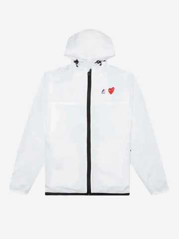 COMME DES GARCONS PLAY Giacca packable full zip bianca x K-Way Bianco
