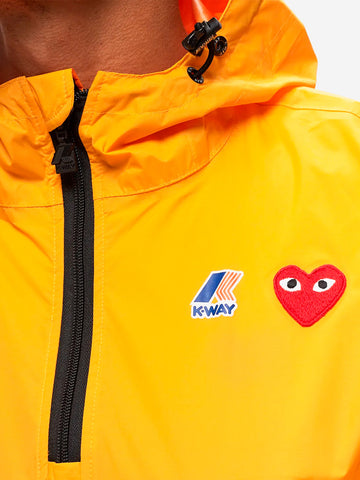 COMME DES GARCONS PLAY Giacca arancione packable half zip x K-Way arancione