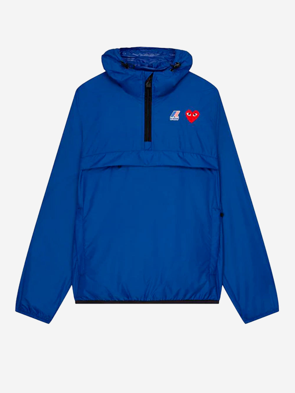 COMME DES GARCONS PLAY Giacca blu packable half zip x K-Way Royal Urbanstaroma