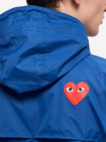 COMME DES GARCONS PLAY Giacca blu packable half zip x K-Way Royal