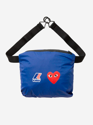 COMME DES GARCONS PLAY Giacca blu packable half zip x K-Way Royal