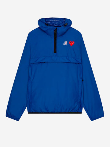 COMME DES GARCONS PLAY Giacca blu packable half zip x K-Way Royal