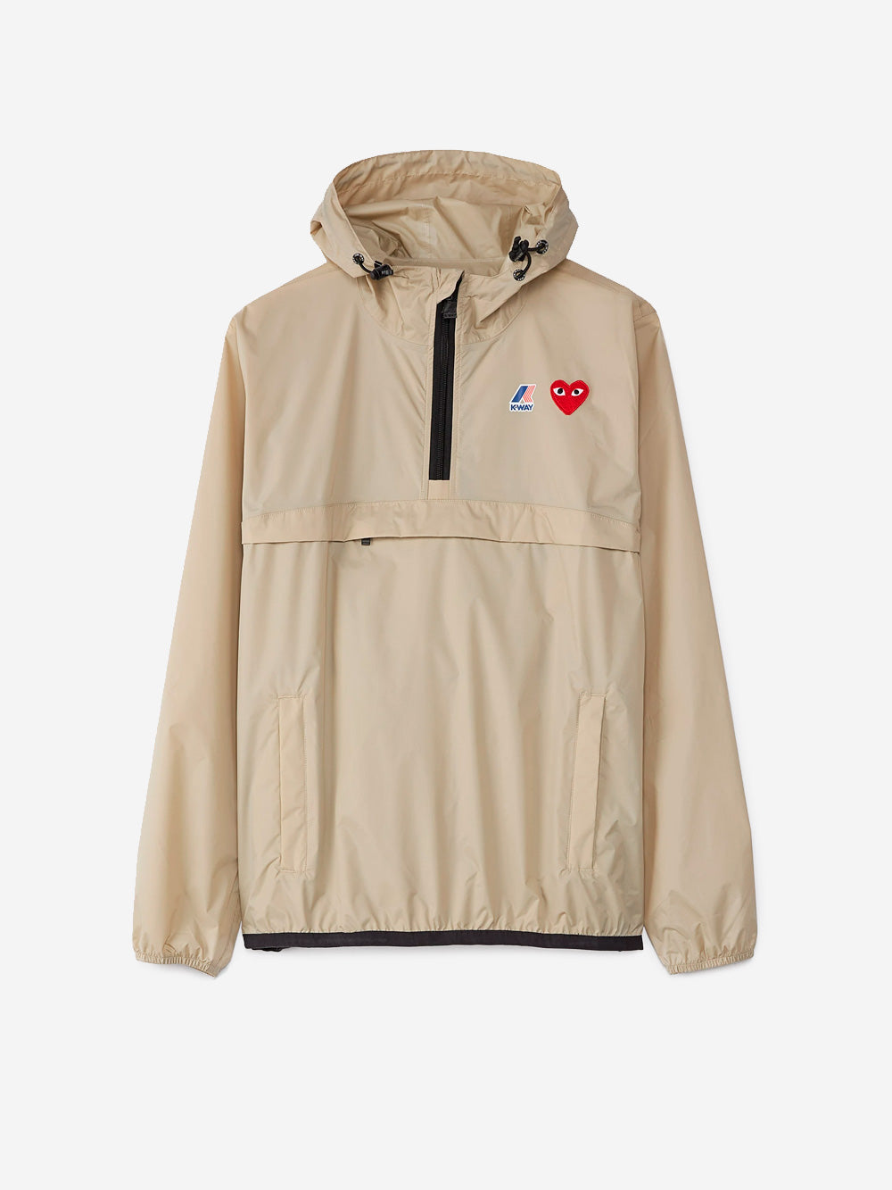 COMME DES GARCONS PLAY Giacca beige packable half zip x K-Way Beige Urbanstaroma