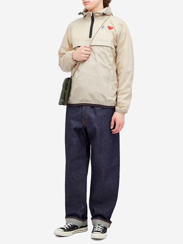 COMME DES GARCONS PLAY Giacca beige packable half zip x K-Way Beige