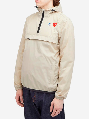 COMME DES GARCONS PLAY Giacca beige packable half zip x K-Way Beige