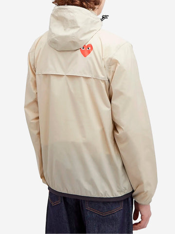 COMME DES GARCONS PLAY Giacca beige packable half zip x K-Way Beige