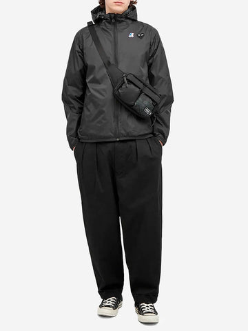 COMME DES GARCONS PLAY Giacca nera packable full zip x K-Way Nero