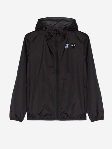COMME DES GARCONS PLAY Giacca nera packable full zip x K-Way Nero