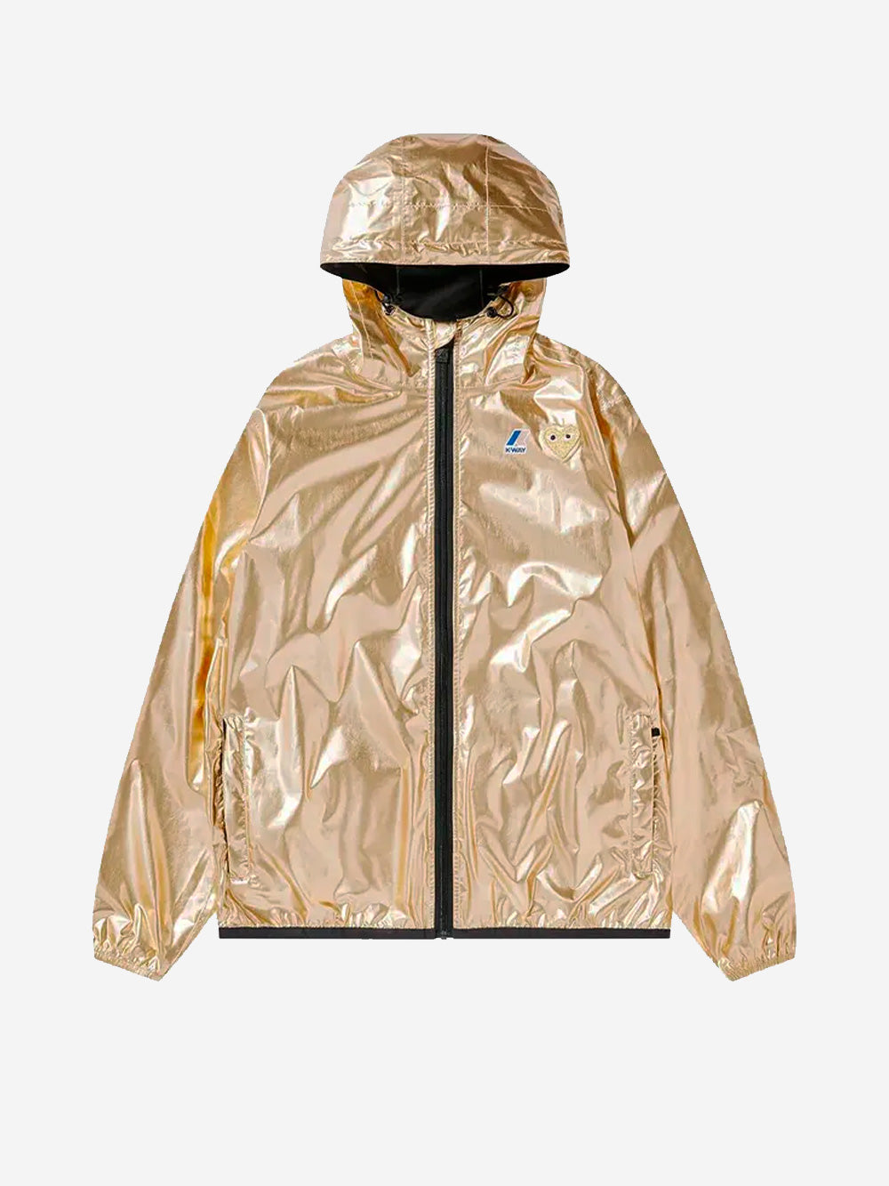 COMME DES GARCONS PLAY Giacca packable full zip dorata x K-Way Oro Urbanstaroma