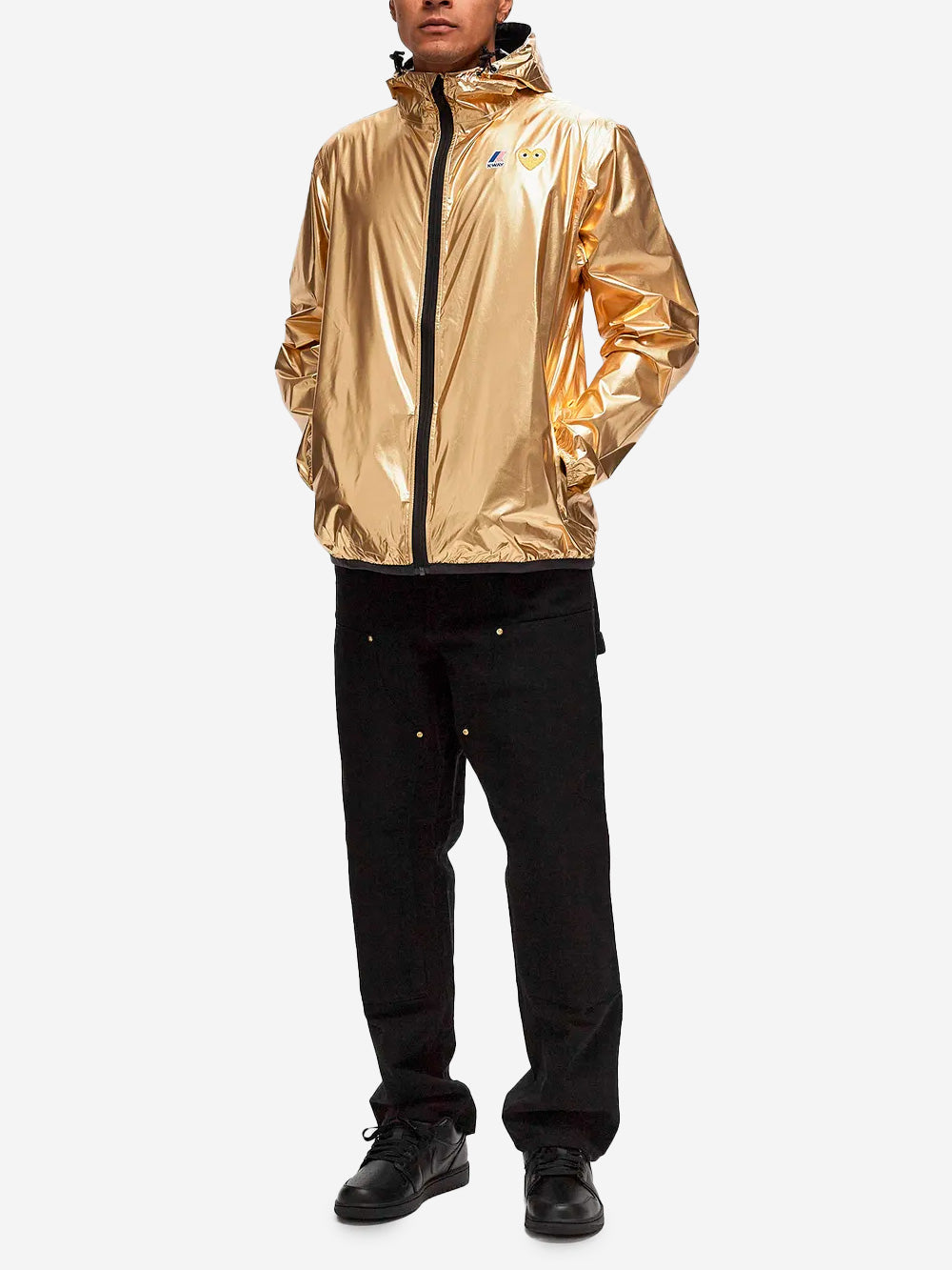 COMME DES GARCONS PLAY Giacca packable full zip dorata x K-Way Oro Urbanstaroma