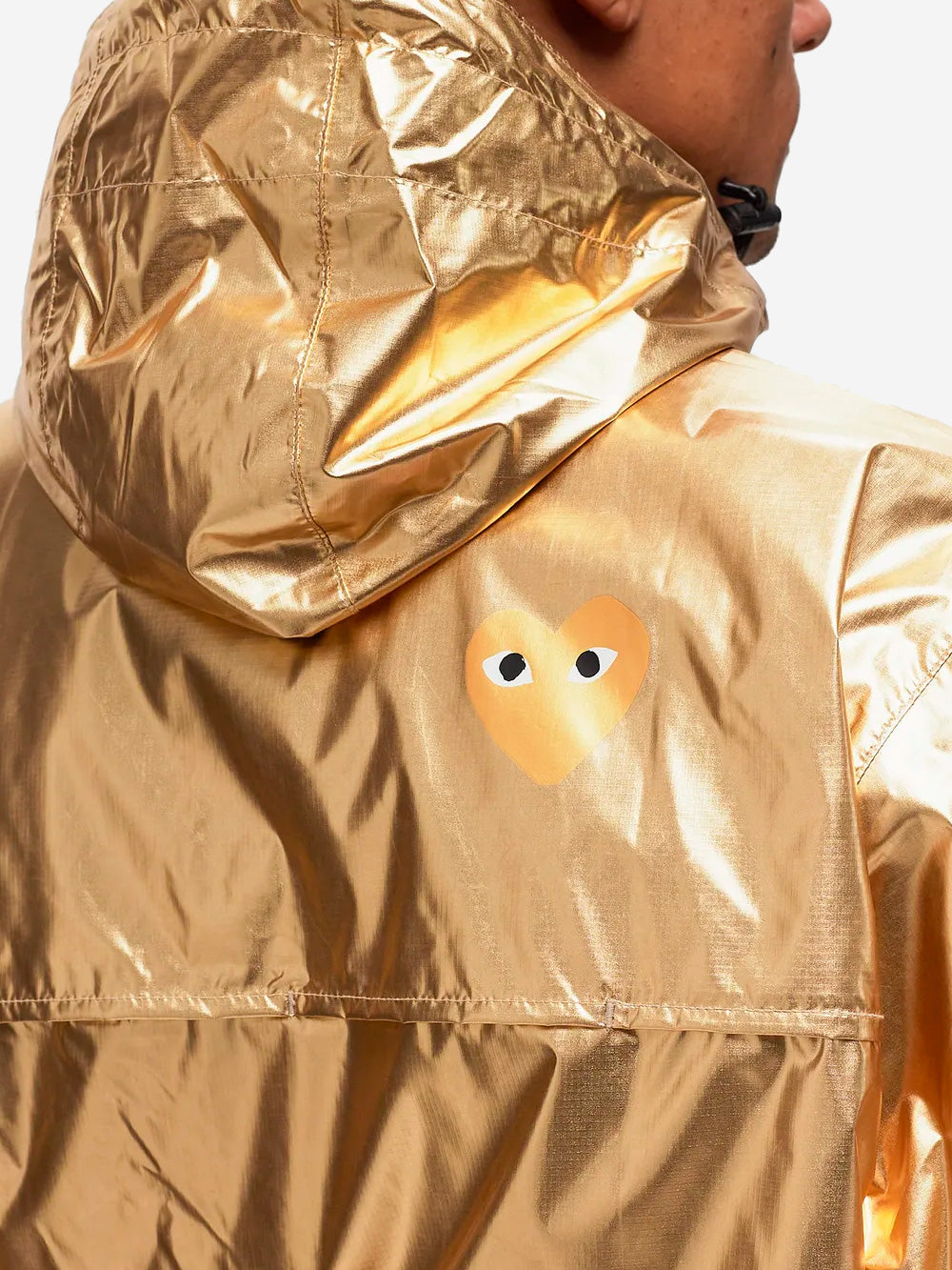 COMME DES GARCONS PLAY Giacca packable full zip dorata x K-Way Oro Urbanstaroma