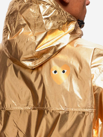 COMME DES GARCONS PLAY Giacca packable full zip dorata x K-Way Oro