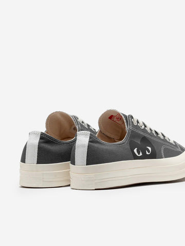 COMME DES GARCONS PLAY Chuck 70 OX grigie con cuore grande nero x CDG Grigia nera