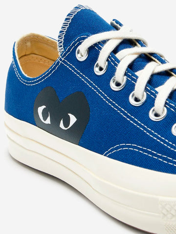 COMME DES GARCONS PLAY Chuck 70 OX blu con cuore grande nero x CDG Blu nero