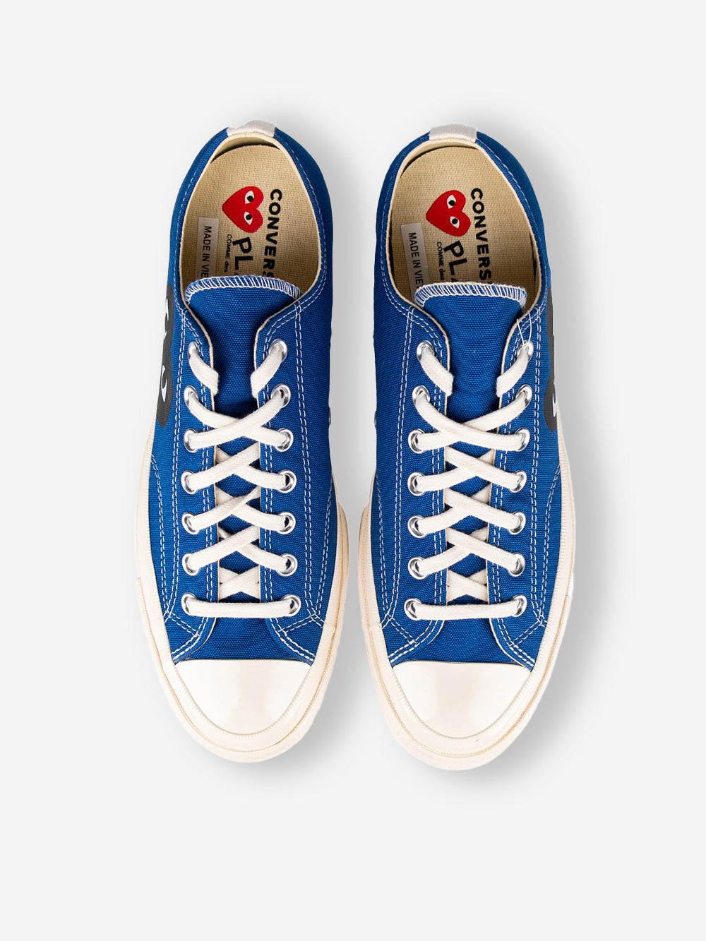 COMME DES GARCONS PLAY Chuck 70 OX blu con cuore grande nero x CDG Blu nero Urbanstaroma