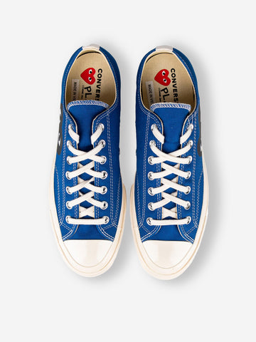 COMME DES GARCONS PLAY Chuck 70 OX blu con cuore grande nero x CDG Blu nero